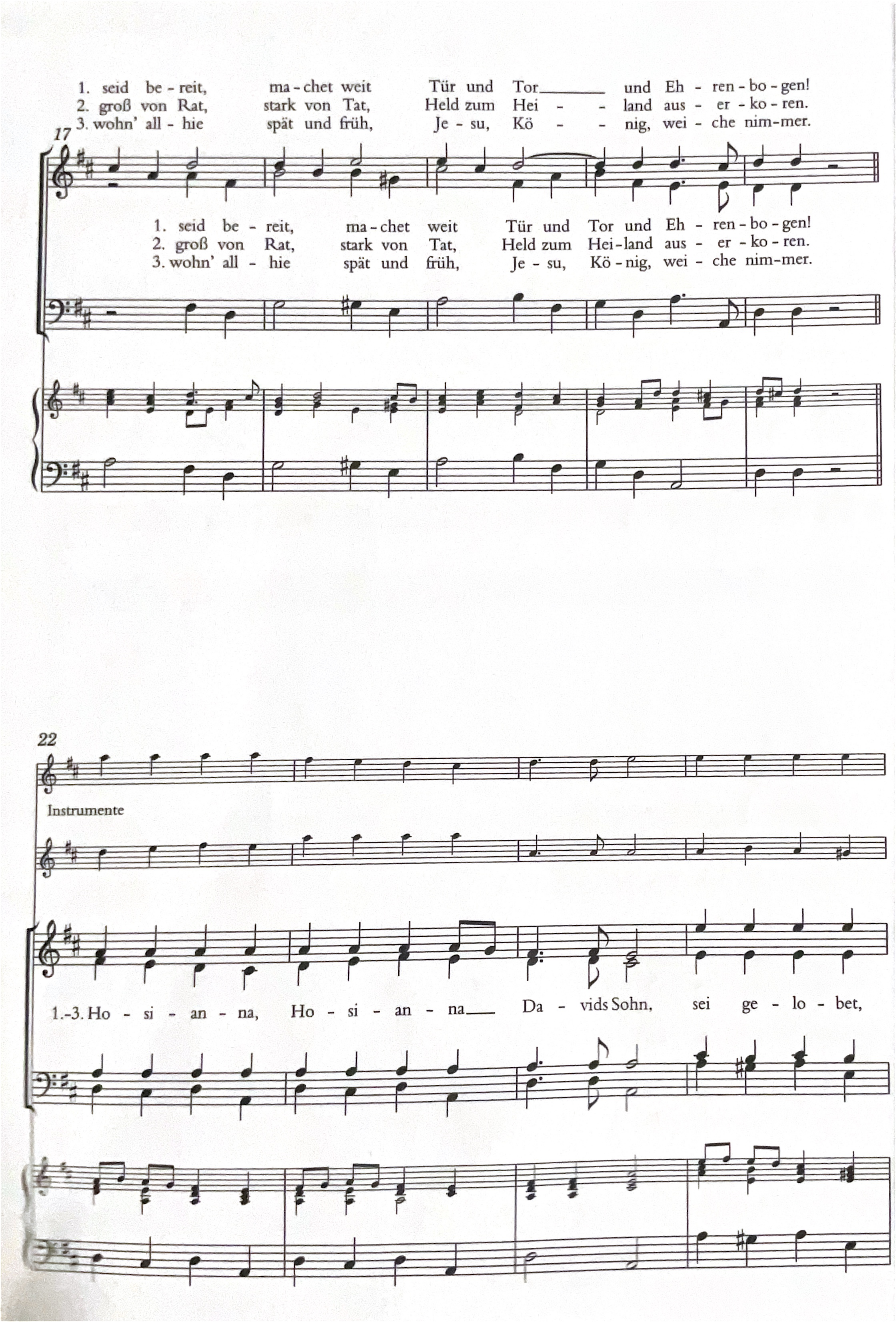 Stimmet Hosianna an – Noten Seite 3